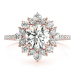Single Row Round Halo Engagement Ring - Diamonds By Rothschild