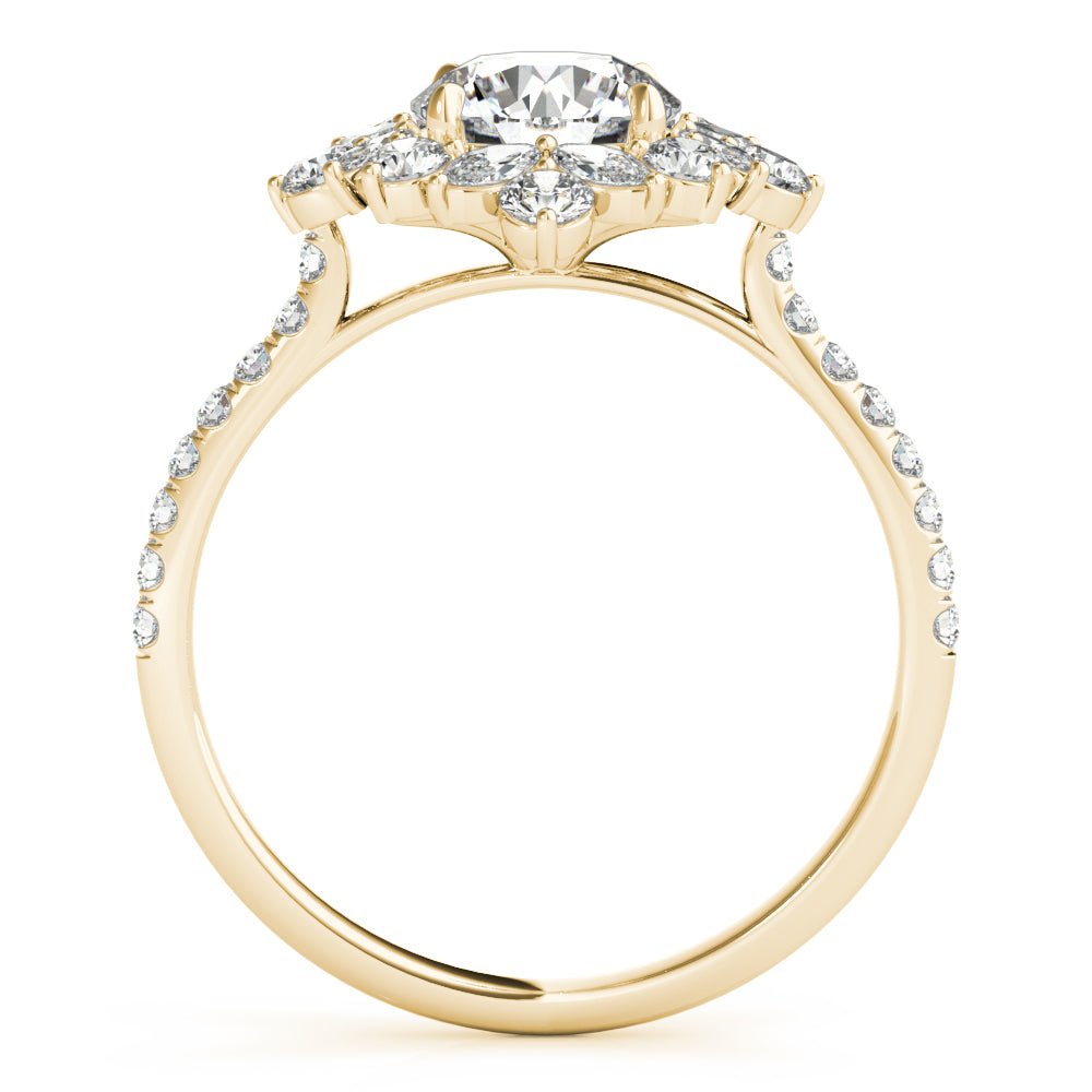 Single Row Round Halo Engagement Ring - Diamonds By Rothschild