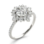 Single Row Round Halo Engagement Ring - Diamonds By Rothschild