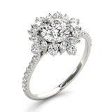 Single Row Round Halo Engagement Ring - Diamonds By Rothschild