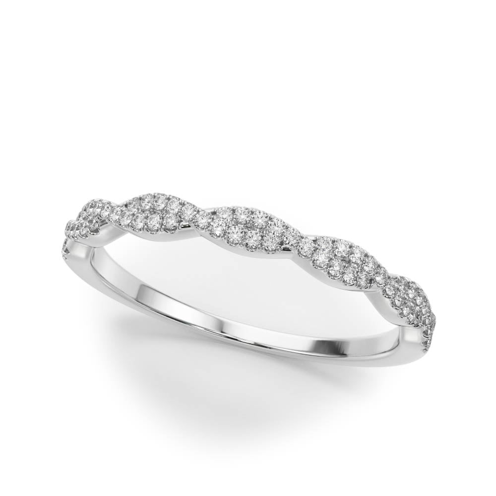 Sleek & Sparkling Twisted Diamond Pavé Wedding Ring - Diamonds By Rothschild