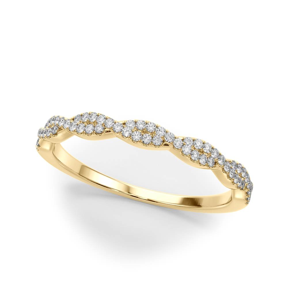 Sleek & Sparkling Twisted Diamond Pavé Wedding Ring - Diamonds By Rothschild