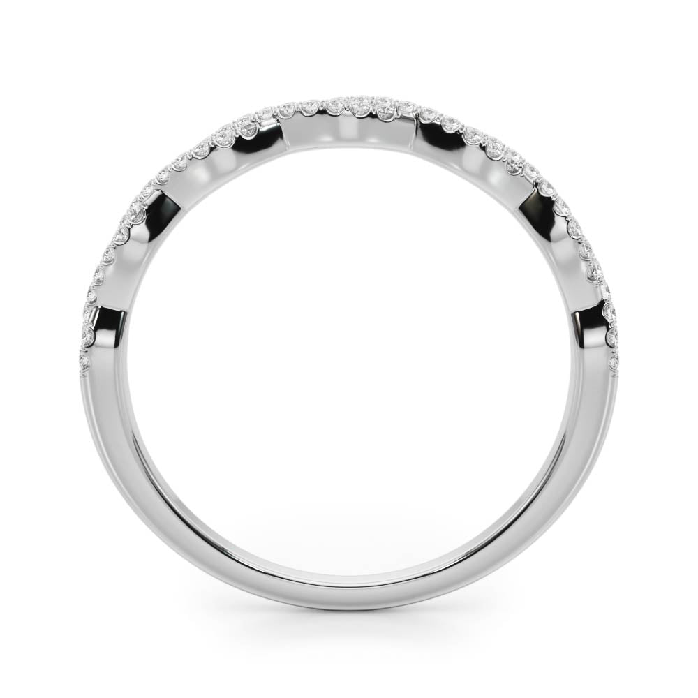 Sleek & Sparkling Twisted Diamond Pavé Wedding Ring - Diamonds By Rothschild