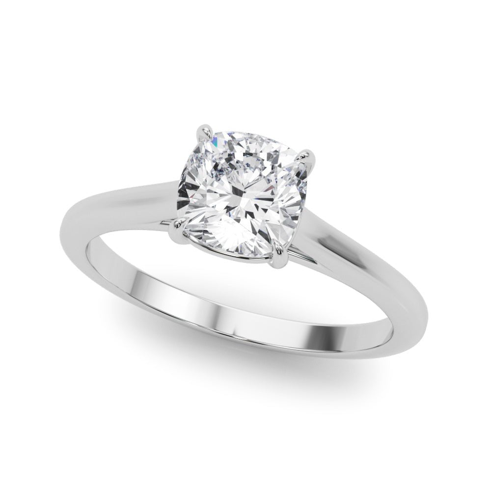 Solitaire Cushion Cut Diamond Ring Setting - Diamonds By Rothschild