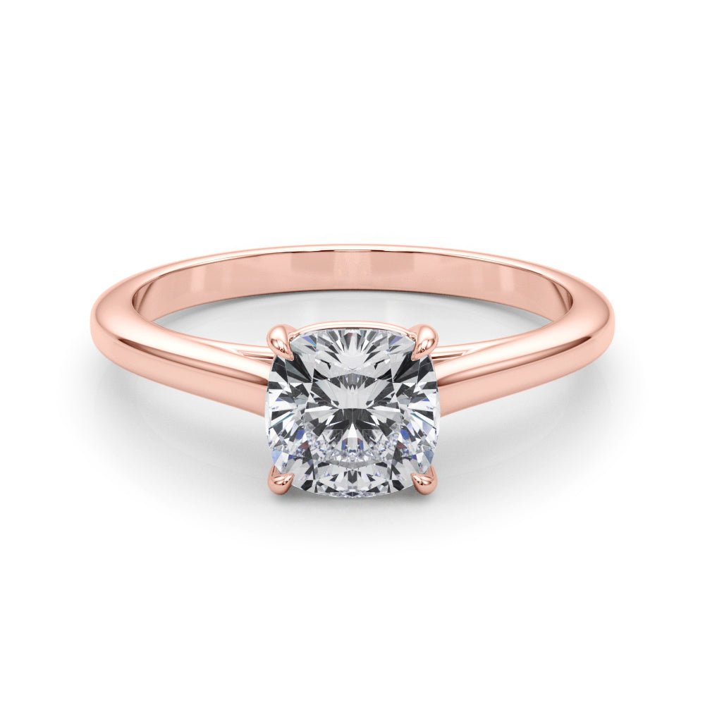 Solitaire Cushion Cut Diamond Ring Setting - Diamonds By Rothschild