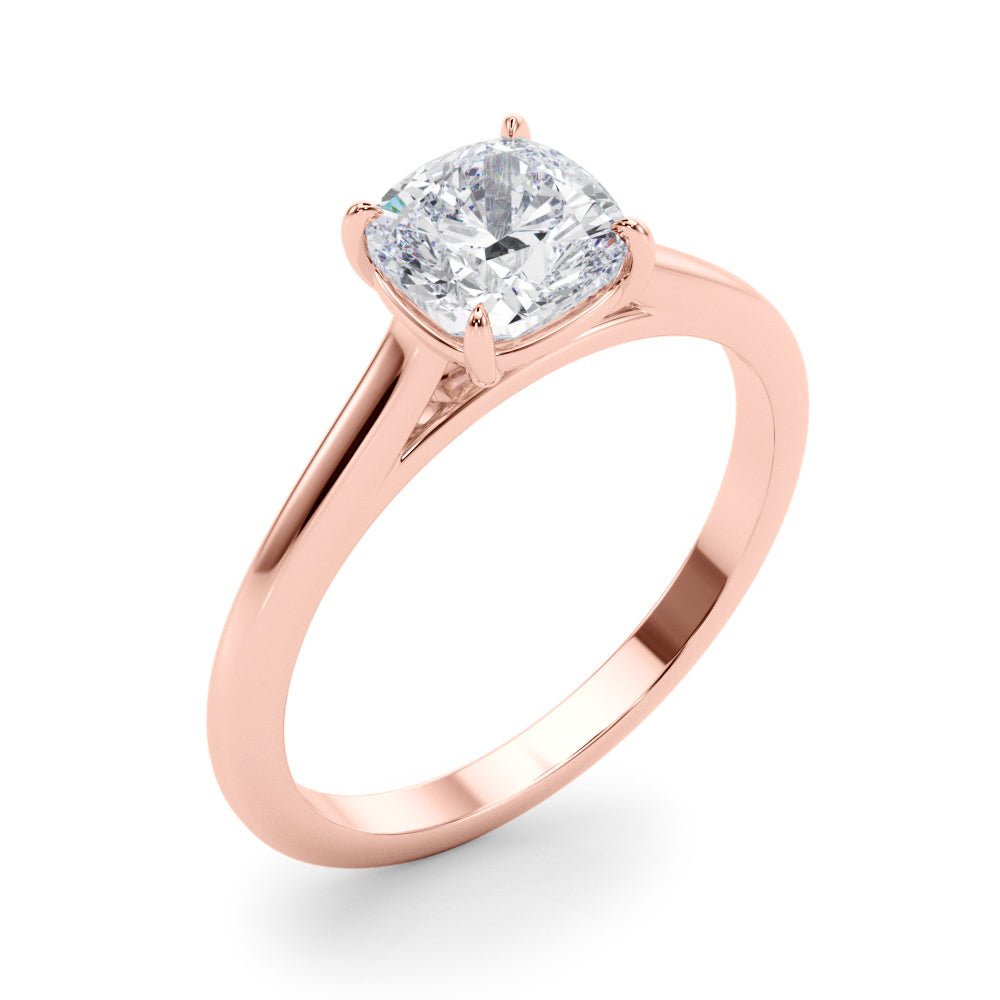Solitaire Cushion Cut Diamond Ring Setting - Diamonds By Rothschild