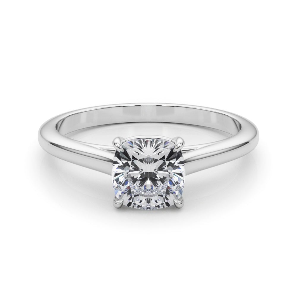 Solitaire Cushion Cut Diamond Ring Setting - Diamonds By Rothschild