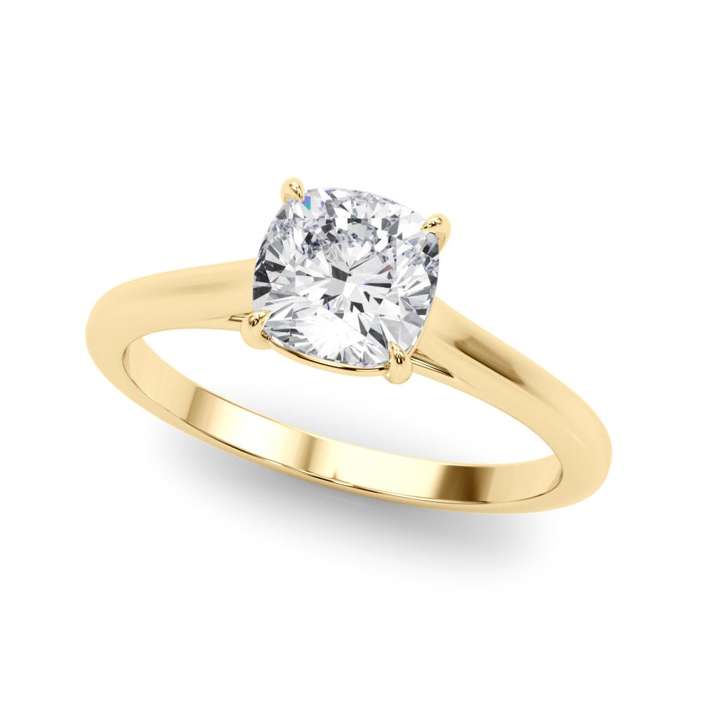 Solitaire Cushion Cut Diamond Ring Setting - Diamonds By Rothschild