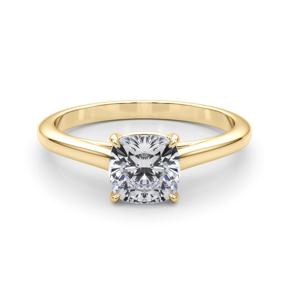 Solitaire Cushion Cut Diamond Ring Setting - Diamonds By Rothschild