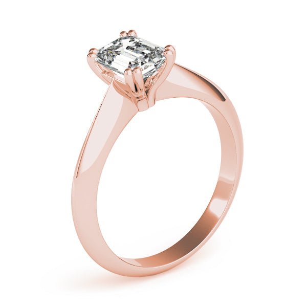 Solitaire Emerald Double Prong Engagement Ring - Diamonds By Rothschild