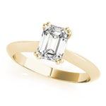 Solitaire Emerald Double Prong Engagement Ring - Diamonds By Rothschild