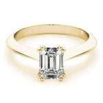Solitaire Emerald Double Prong Engagement Ring - Diamonds By Rothschild