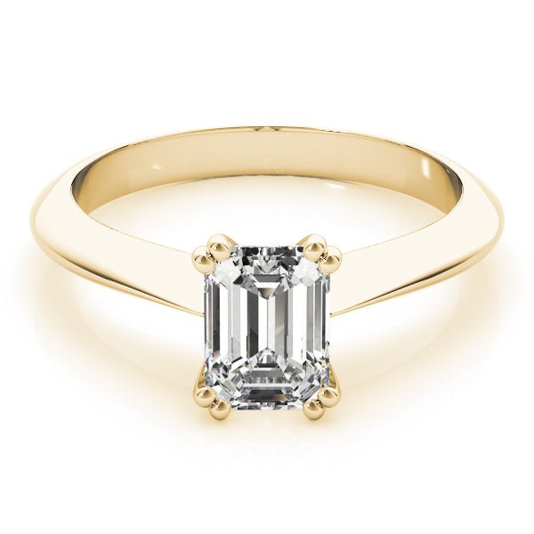Solitaire Emerald Double Prong Engagement Ring - Diamonds By Rothschild