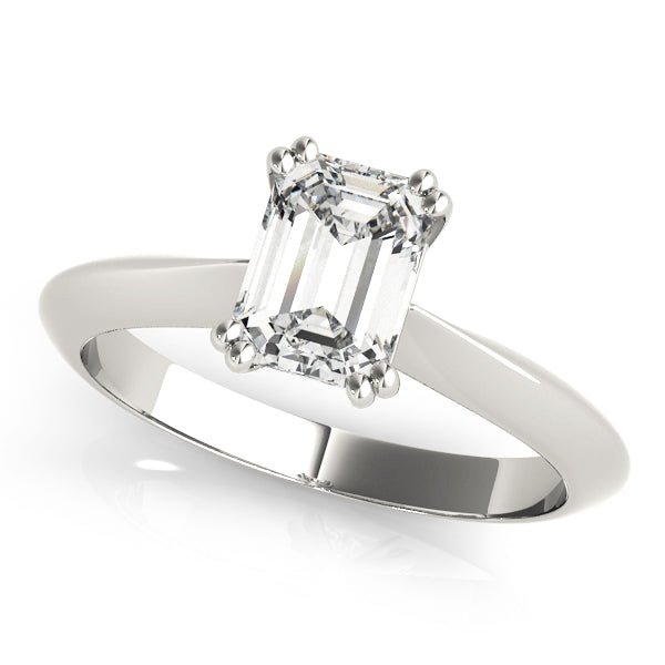 Solitaire Emerald Double Prong Engagement Ring - Diamonds By Rothschild