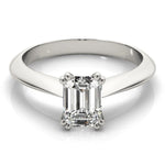 Solitaire Emerald Double Prong Engagement Ring - Diamonds By Rothschild