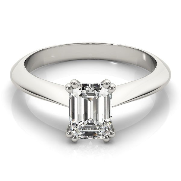 Solitaire Emerald Double Prong Engagement Ring - Diamonds By Rothschild