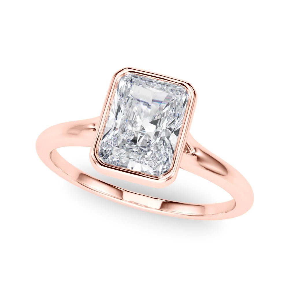 Solitaire Radiant Bezel Ring Setting - Diamonds By Rothschild