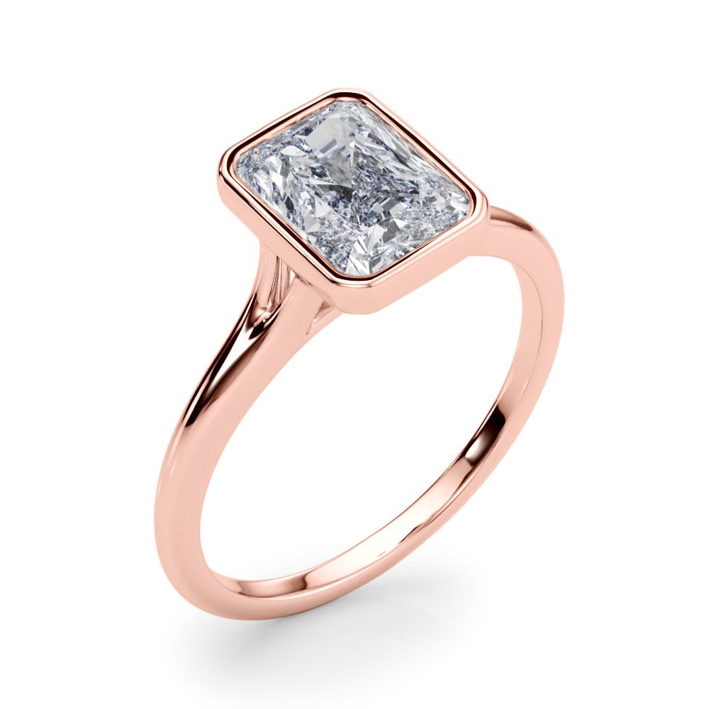 Solitaire Radiant Bezel Ring Setting - Diamonds By Rothschild