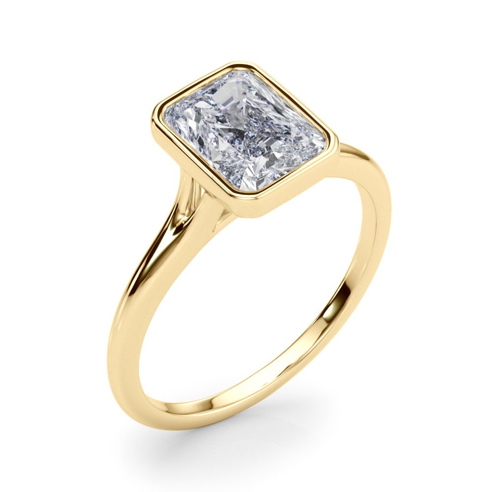 Solitaire Radiant Bezel Ring Setting - Diamonds By Rothschild