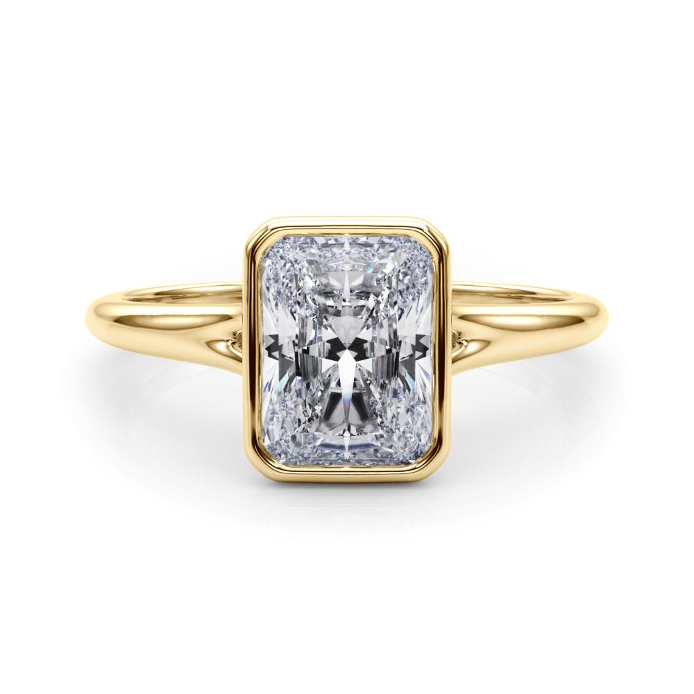 Solitaire Radiant Bezel Ring Setting - Diamonds By Rothschild