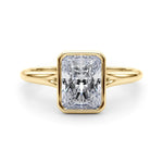 Solitaire Radiant Bezel Ring Setting - Diamonds By Rothschild