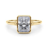 Solitaire Radiant Bezel Ring Setting - Diamonds By Rothschild