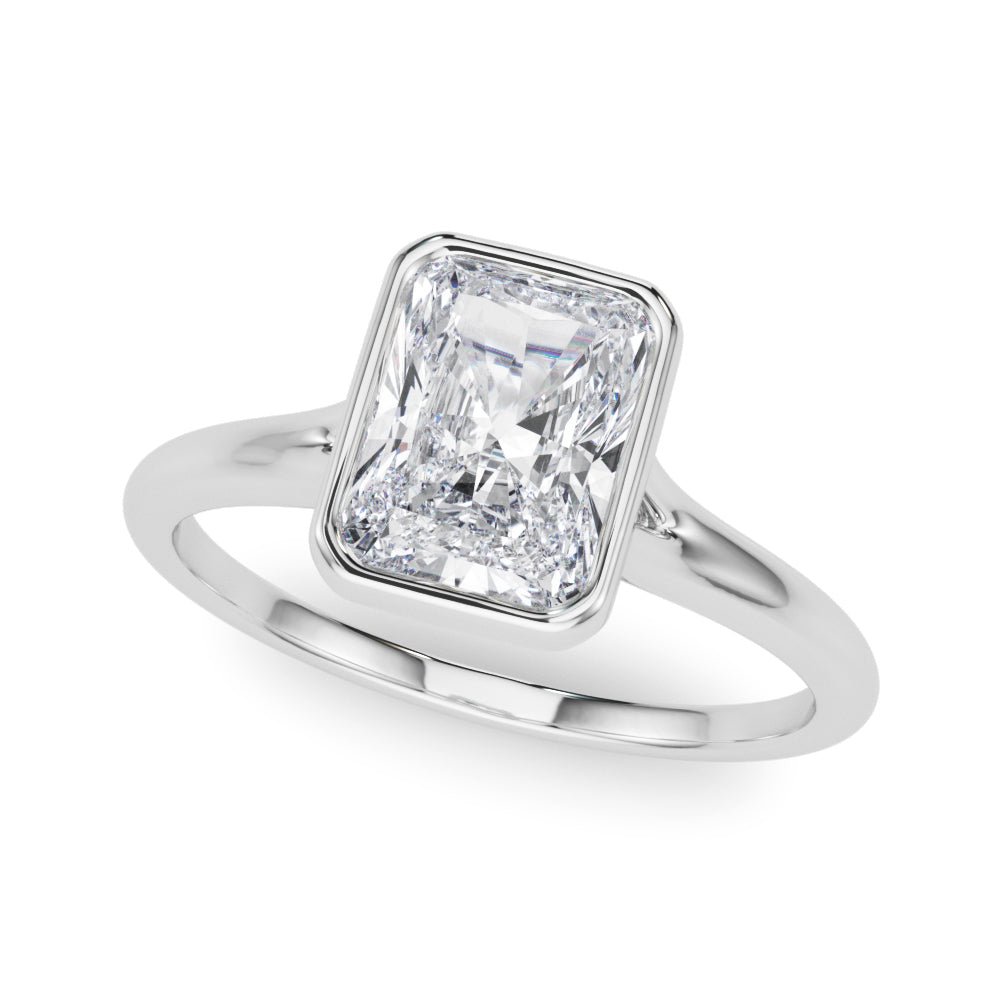 Solitaire Radiant Bezel Ring Setting - Diamonds By Rothschild