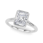 Solitaire Radiant Bezel Ring Setting - Diamonds By Rothschild