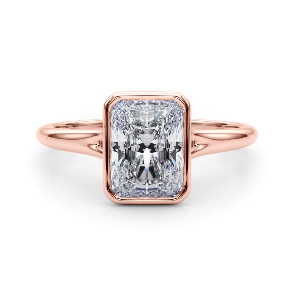Solitaire Radiant Bezel Ring Setting - Diamonds By Rothschild