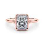 Solitaire Radiant Bezel Ring Setting - Diamonds By Rothschild