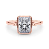 Solitaire Radiant Bezel Ring Setting - Diamonds By Rothschild
