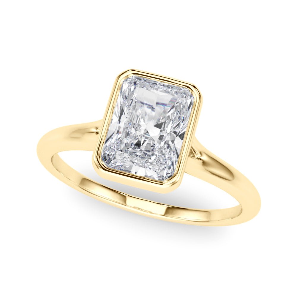 Solitaire Radiant Bezel Ring Setting - Diamonds By Rothschild