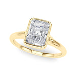 Solitaire Radiant Bezel Ring Setting - Diamonds By Rothschild