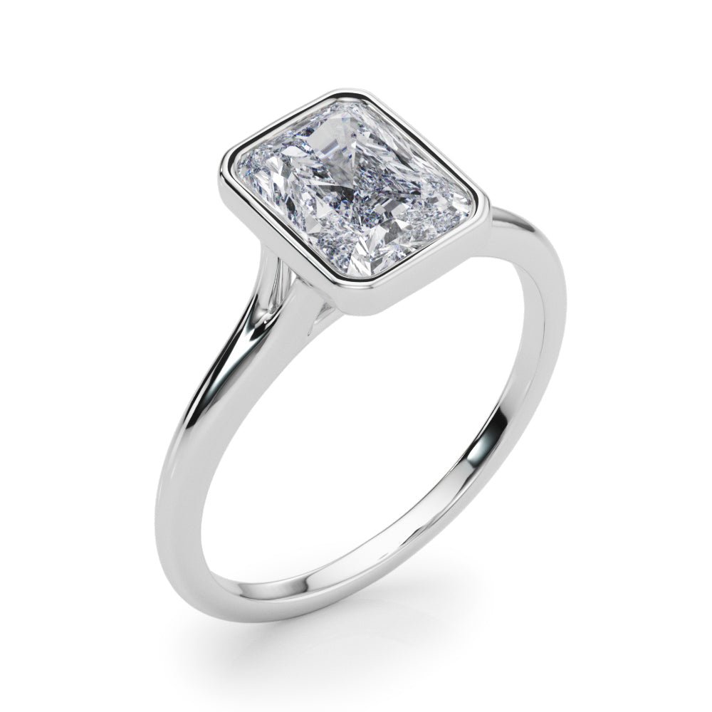 Solitaire Radiant Bezel Ring Setting - Diamonds By Rothschild