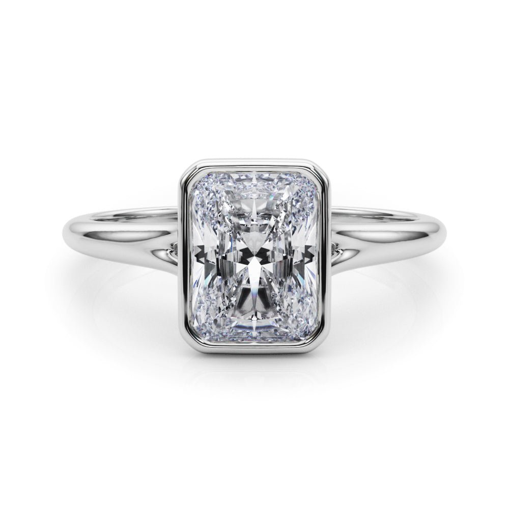 Solitaire Radiant Bezel Ring Setting - Diamonds By Rothschild