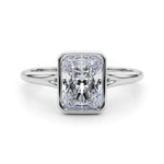 Solitaire Radiant Bezel Ring Setting - Diamonds By Rothschild