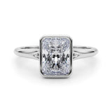 Solitaire Radiant Bezel Ring Setting - Diamonds By Rothschild