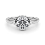 Solitaire Round Bezel Setting Diamond Ring - Diamonds By Rothschild