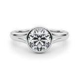 Solitaire Round Bezel Setting Diamond Ring - Diamonds By Rothschild