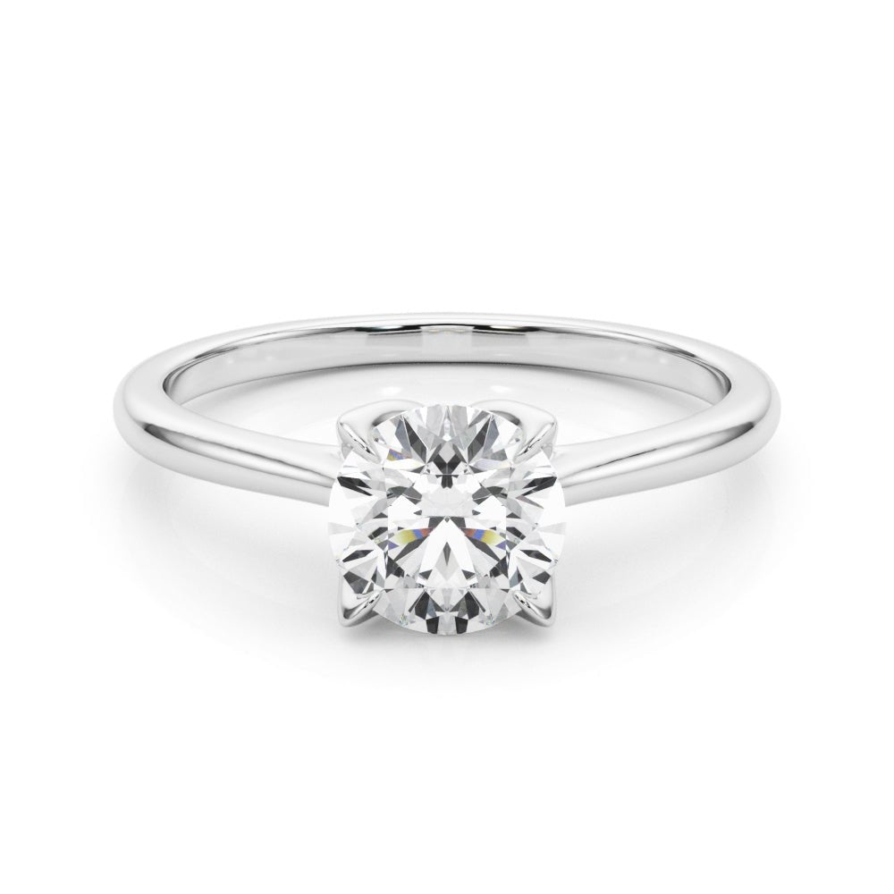 Solitaire Round Engagement Ring with Cathedral Prong Setting - Diamonds By Rothschild