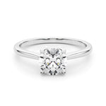 Solitaire Round Engagement Ring with Cathedral Prong Setting - Diamonds By Rothschild