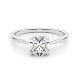Solitaire Round Engagement Ring with Cathedral Prong Setting - Diamonds By Rothschild