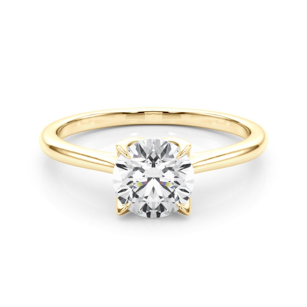 Solitaire Round Engagement Ring with Cathedral Prong Setting - Diamonds By Rothschild