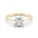 Solitaire Round Engagement Ring with Cathedral Prong Setting - Diamonds By Rothschild