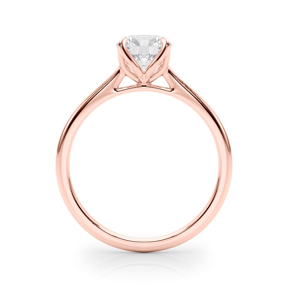 Solitaire Round Engagement Ring with Cathedral Prong Setting - Diamonds By Rothschild