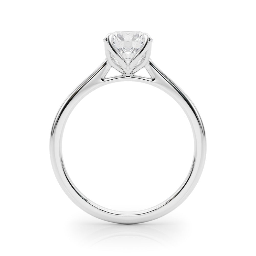 Solitaire Round Engagement Ring with Cathedral Prong Setting - Diamonds By Rothschild