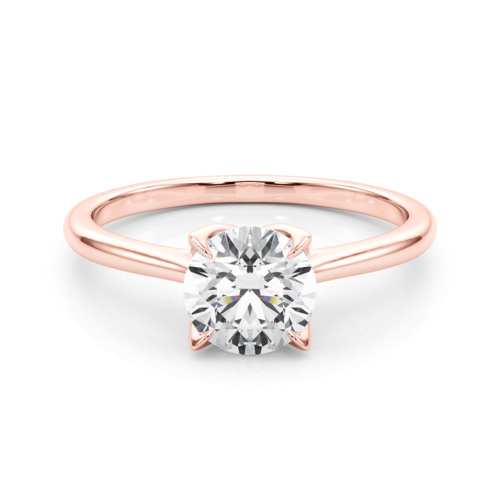 Solitaire Round Engagement Ring with Cathedral Prong Setting - Diamonds By Rothschild