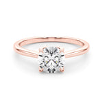Solitaire Round Engagement Ring with Cathedral Prong Setting - Diamonds By Rothschild