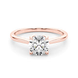 Solitaire Round Engagement Ring with Cathedral Prong Setting - Diamonds By Rothschild