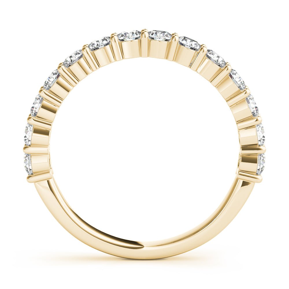 Sophisticated & Stylish Prong Set Round Cut Diamond Pavé Wedding Band - Diamonds By Rothschild